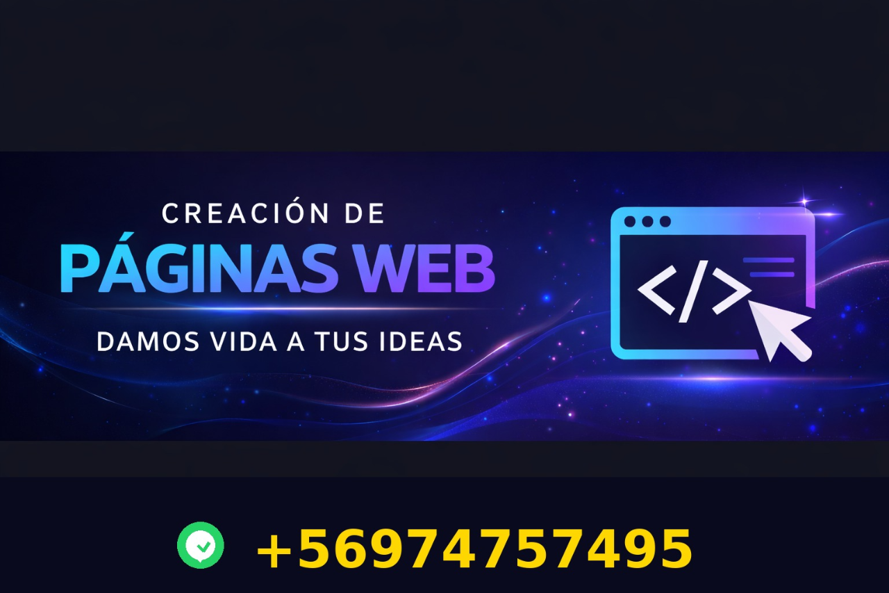 Creación de páginas web — Damos vida a tus ideas. WhatsApp +56974757495